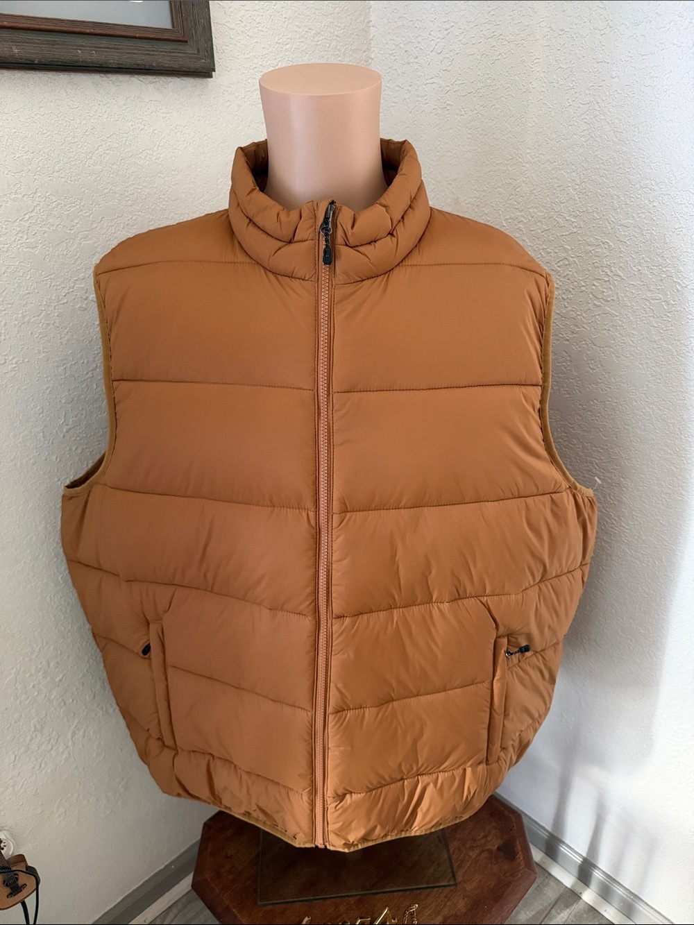 Swiss Tech Men's Quilted Puffer Vest - Tan